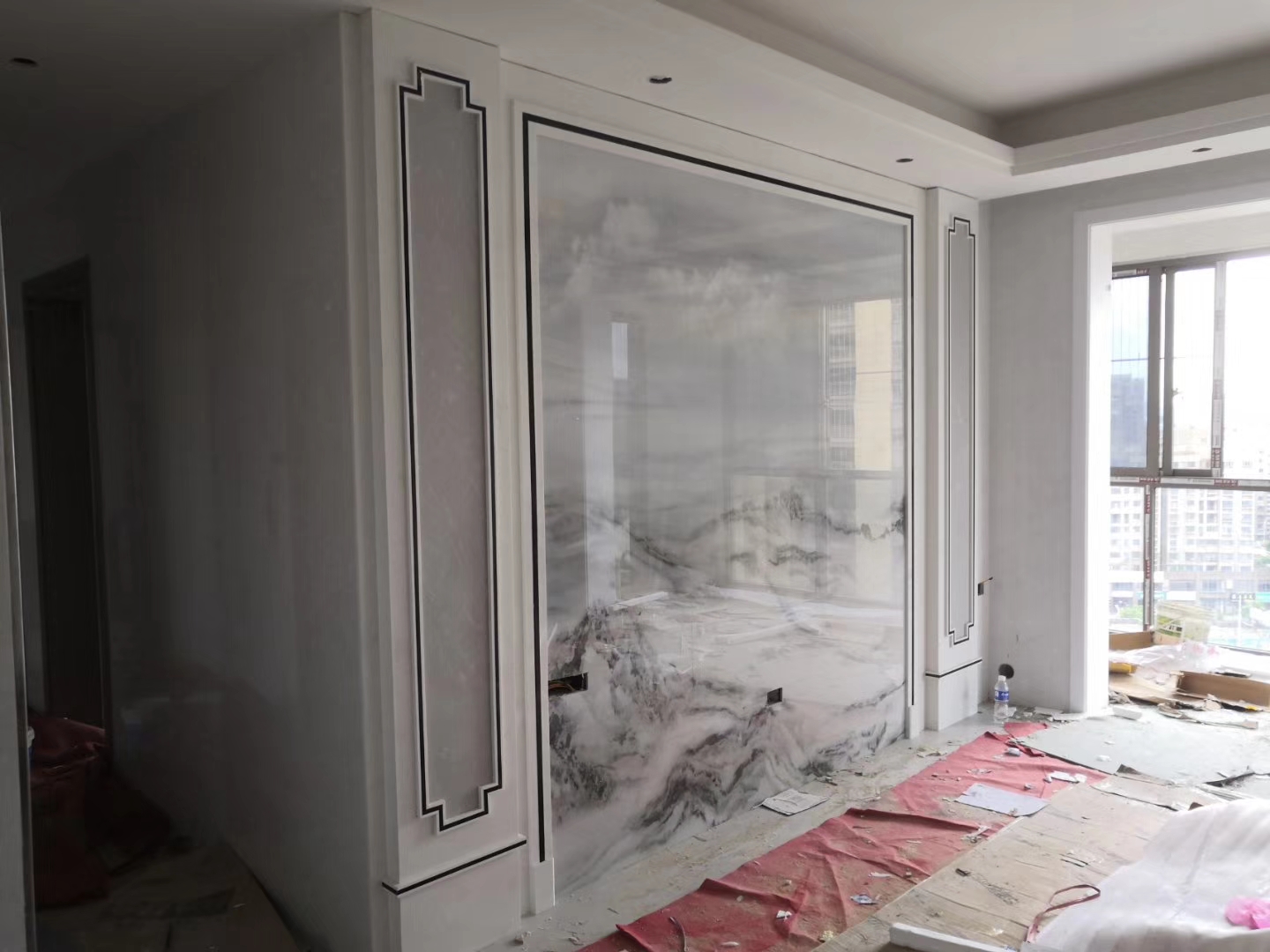 石材背景墙瓷砖颜色搭配效果图,极简大理石瓷砖背景墙效果图