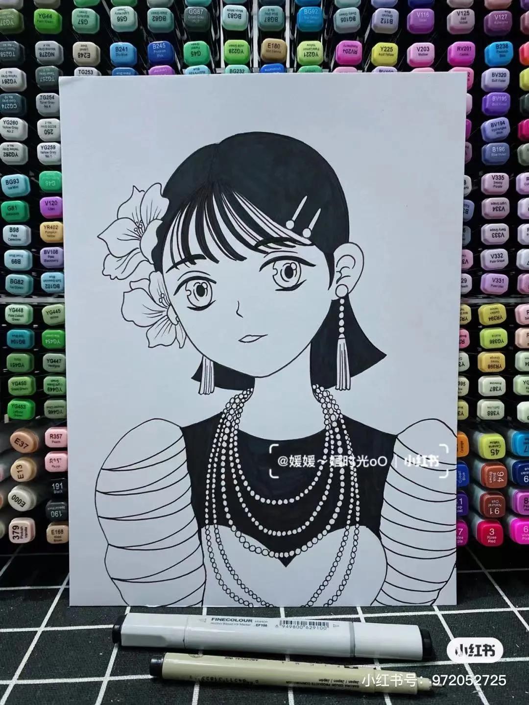 色彩装饰画简单好看马克笔,色彩对比强烈的马克笔装饰画