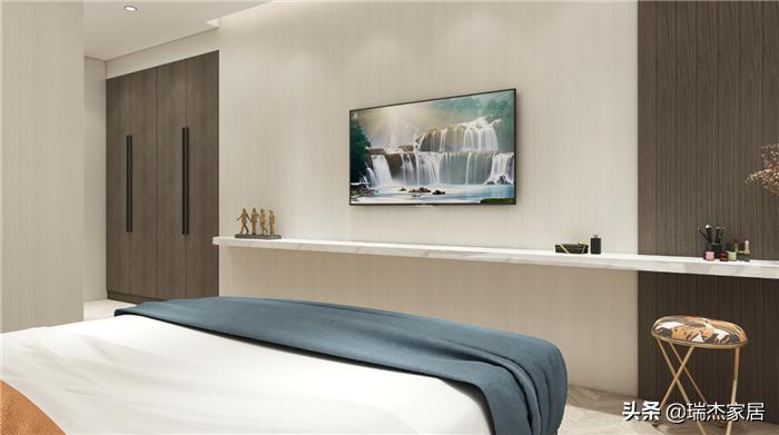 木饰面格栅轻奢风格装修效果图,黑白对比色彩构成简单图片