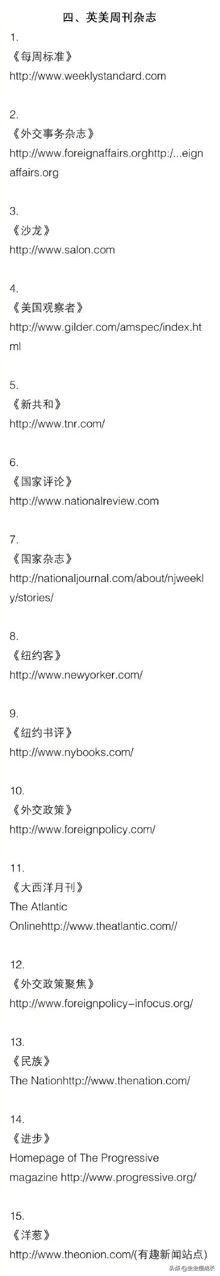 大陆可访问的外国英文网站，有需要的同学拿走不谢！优秀英文信息