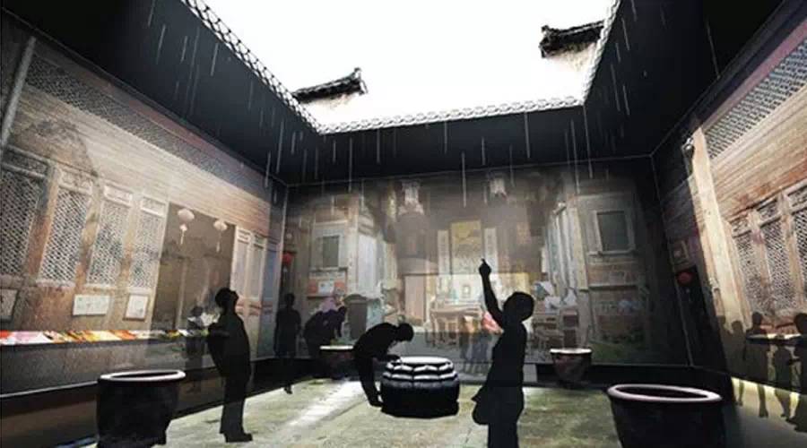 古建筑的风水布局,四水归堂天井养气