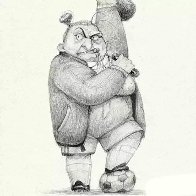 画动漫人物黑白插画素描,看似荒诞而有创意的素描插画