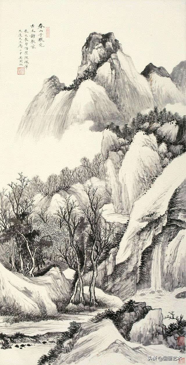 赵叔孺鞍马画、吴湖帆山水画、冯超然人物画、吴待秋花卉画