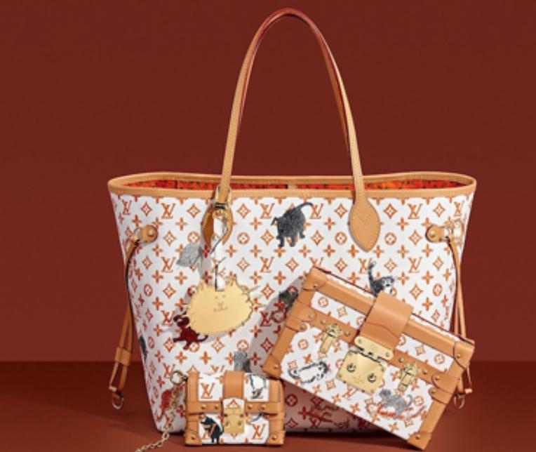 lv猫咪联名款包包,lv老花与猫联名