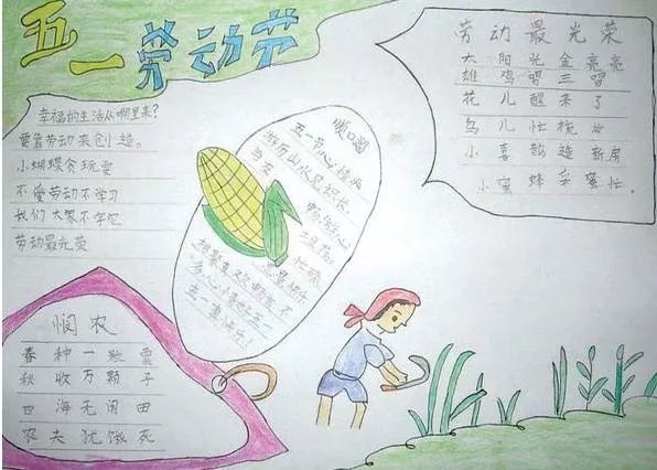 五一劳动节手抄报打印模板简单,五一劳动节手抄报简单又好看打印