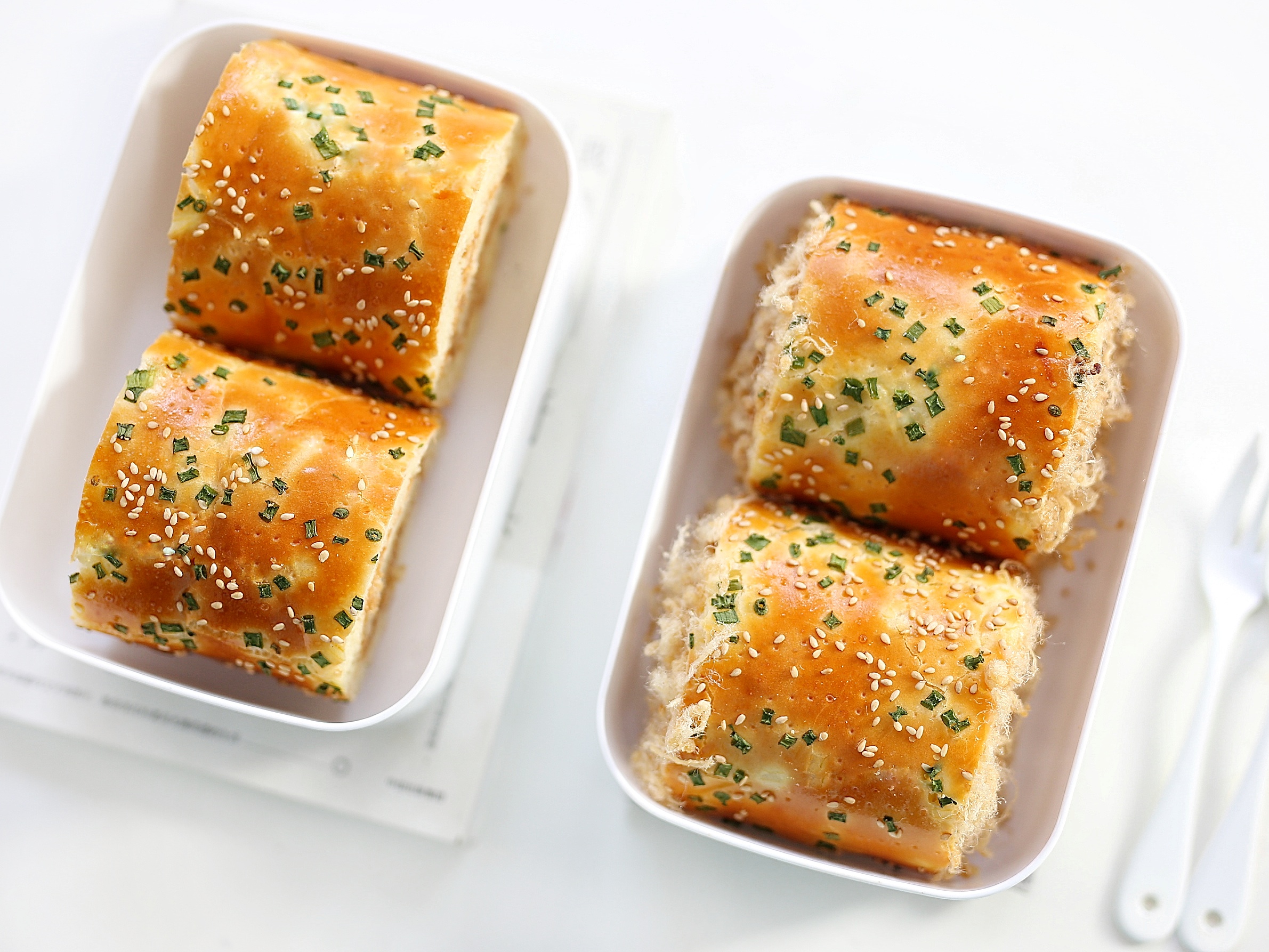 肉松蛋糕卷怎么烤不开裂,柔软不开裂香葱肉松蛋糕卷