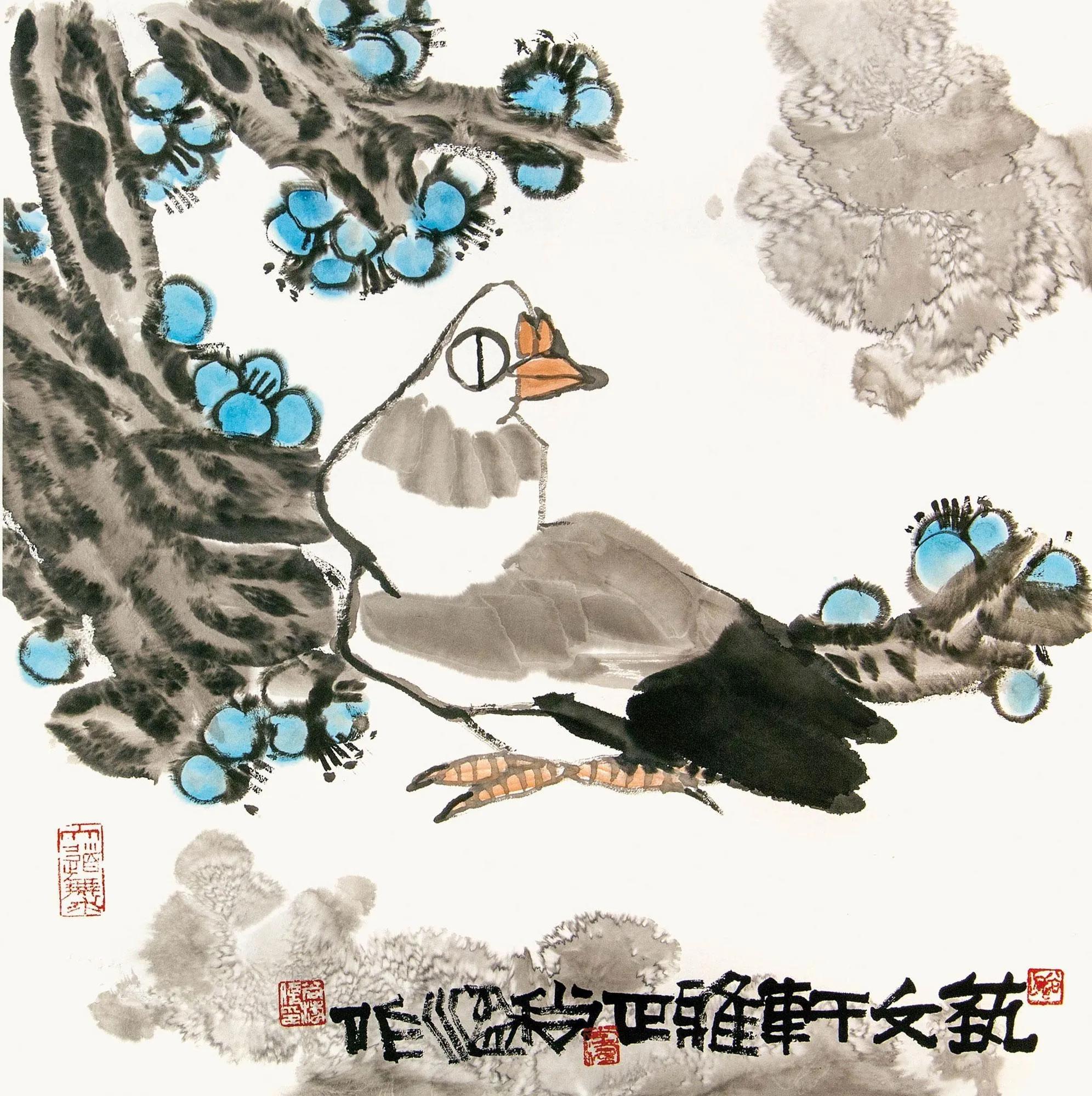 一团墨渍，几组干笔，尚涛的大写意非同凡响