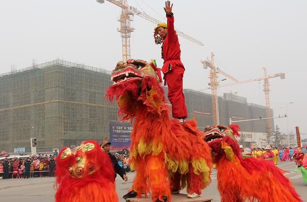 1981年杂技节目舞狮,宁津县杂技舞狮表演艺术团