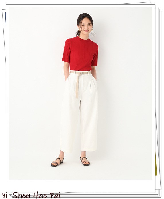 亚麻垂感裤搭配,杏色阔腿亚麻裤的搭配