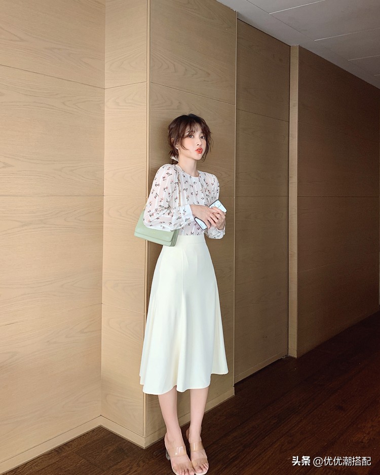 半身裙搭配夏季雪纺裙图片,搭配半身裙的上衣夏季雪纺修身