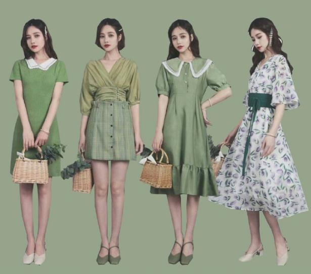 蓝色连衣裙扎着马尾辫,扎马尾辫穿什么裙子好看