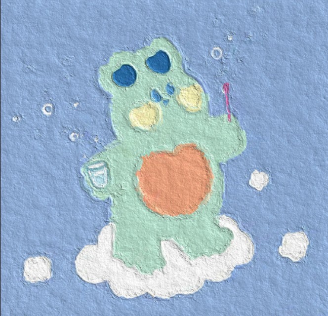 卡通小熊头像简笔画,卡通小熊丙烯画