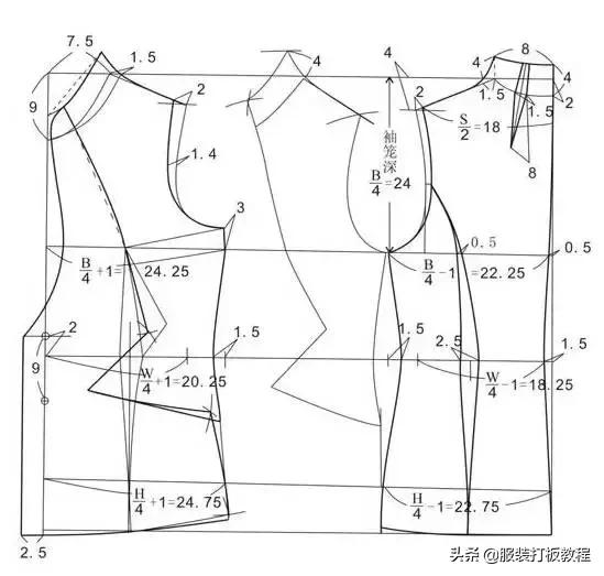 连身立领裁剪教程图,女外套领子纸样画法和裁剪方法