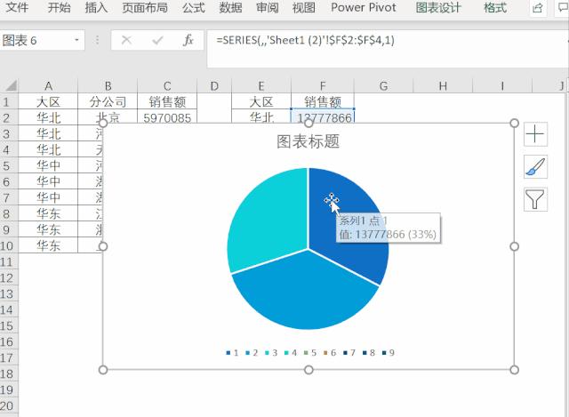 给表格插入一个饼图图表,excel推荐的双层饼图