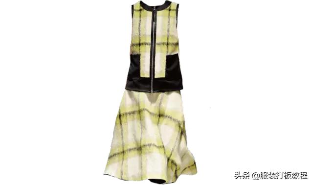 摆长裙完美身形深V字领裁剪教程