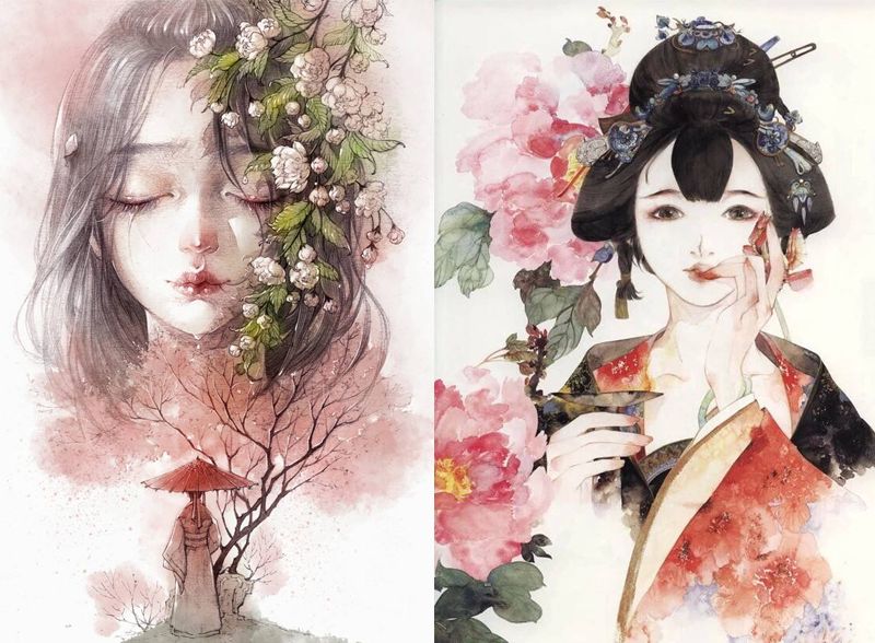 水墨书法笔刷procreate,procreate飘逸头发笔刷