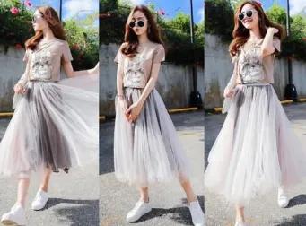 衬衣搭配纱裙方法,小个穿什么样的纱裙显瘦