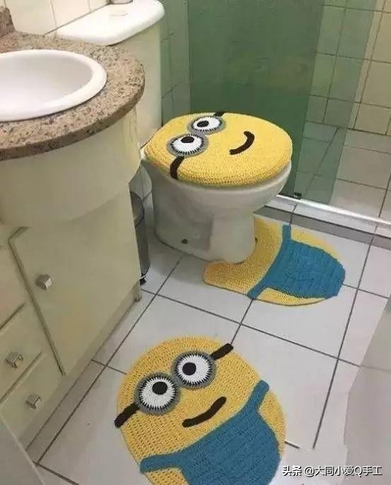 钩针马桶垫图片大全,钩针编织卫生间地垫