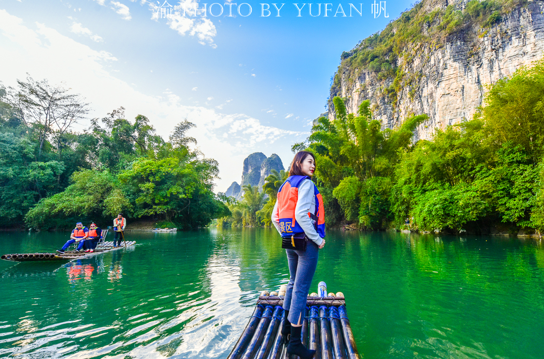 桂林遇龙河竹筏漂流图片,桂林遇龙河漂流多少钱
