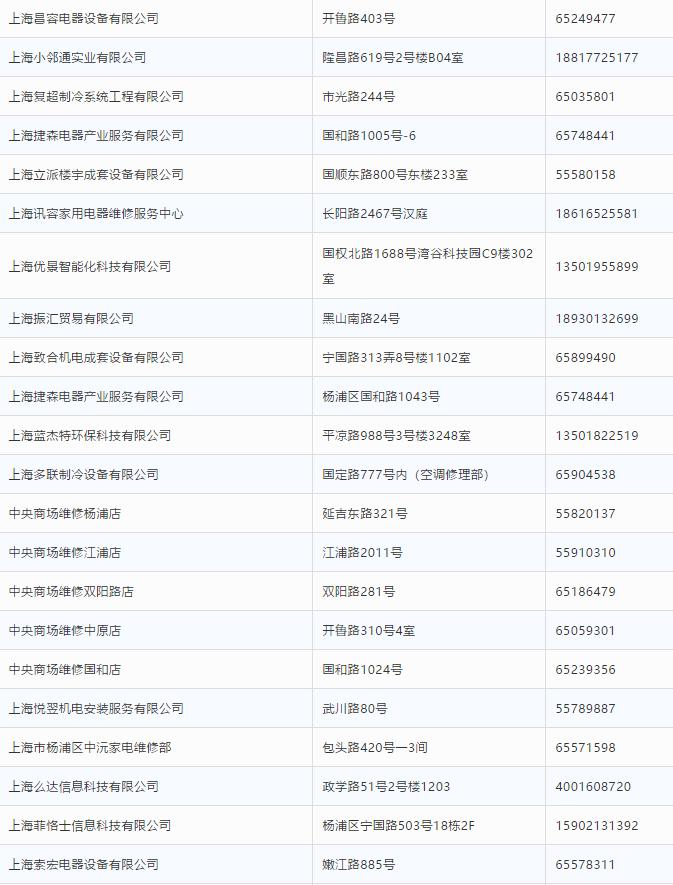 上海家电24小时上门维修价格表,上海阿兵家电维修电话