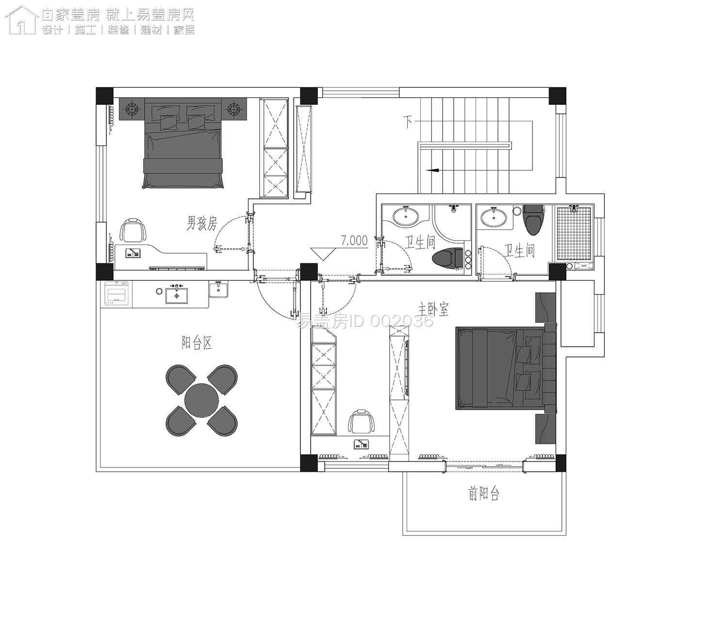 面宽10米关中新中式别墅,进深10米开间17米新中式别墅