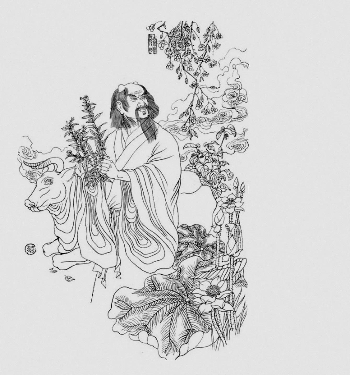 图谱神话人物工笔画白描,国画工笔人物白描图片大全大图