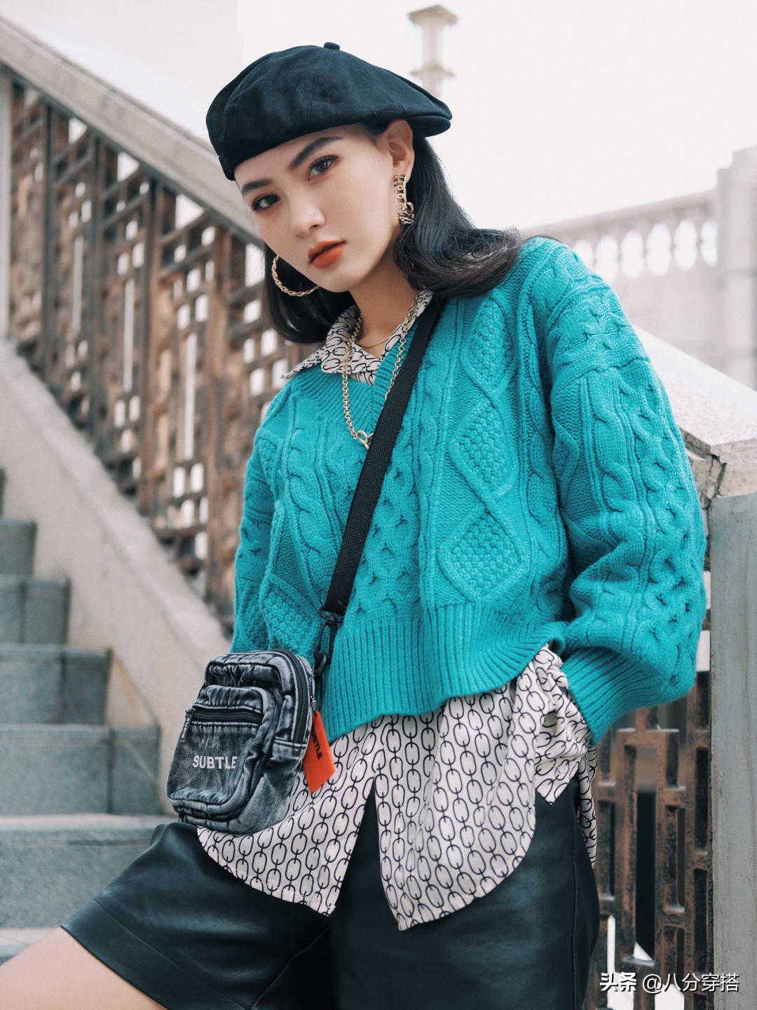 显白气质又柔软渐变慵懒风毛衣,女士简约风穿搭技巧白色毛衣搭配