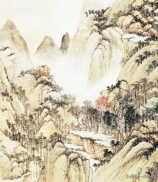 清王翚溪山红树图,清王翚虞山十二景图册