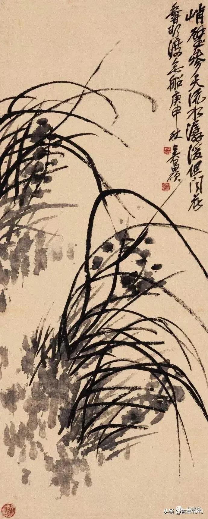 大师吴昌硕精品写意欣赏,吴昌硕写意梅花笔墨酣畅富有情趣