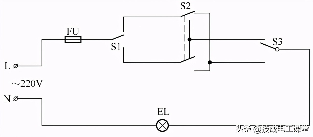 照明三个开关控制一个灯电路图,照明遥控开关的原理图