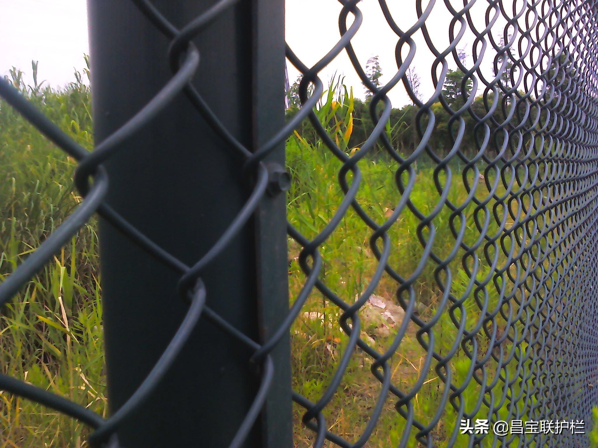 浸塑勾花网护栏安装,勾花护栏网施工