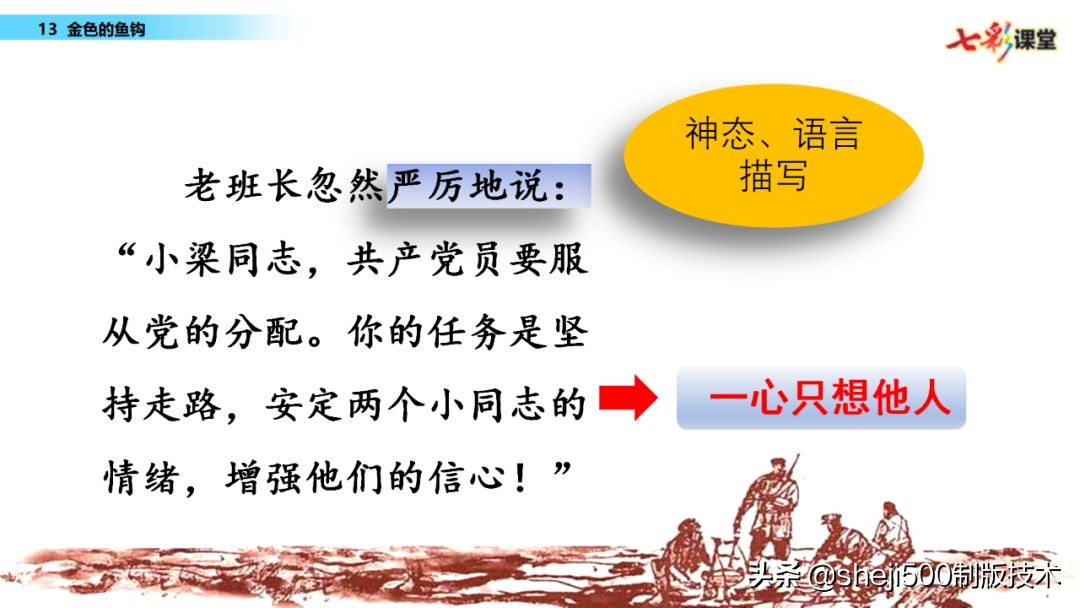部编语文六年级下13课《金色的鱼钩》知识要点图文讲解同步练习