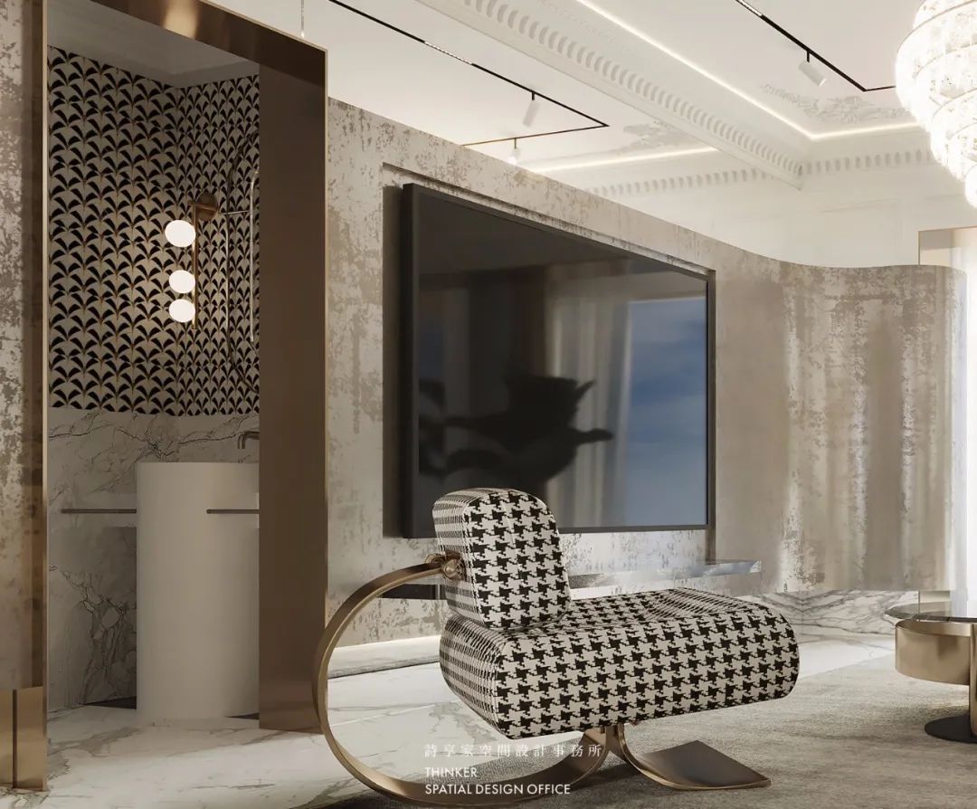 法式复古pu线条效果图,pu线条搭配什么灯