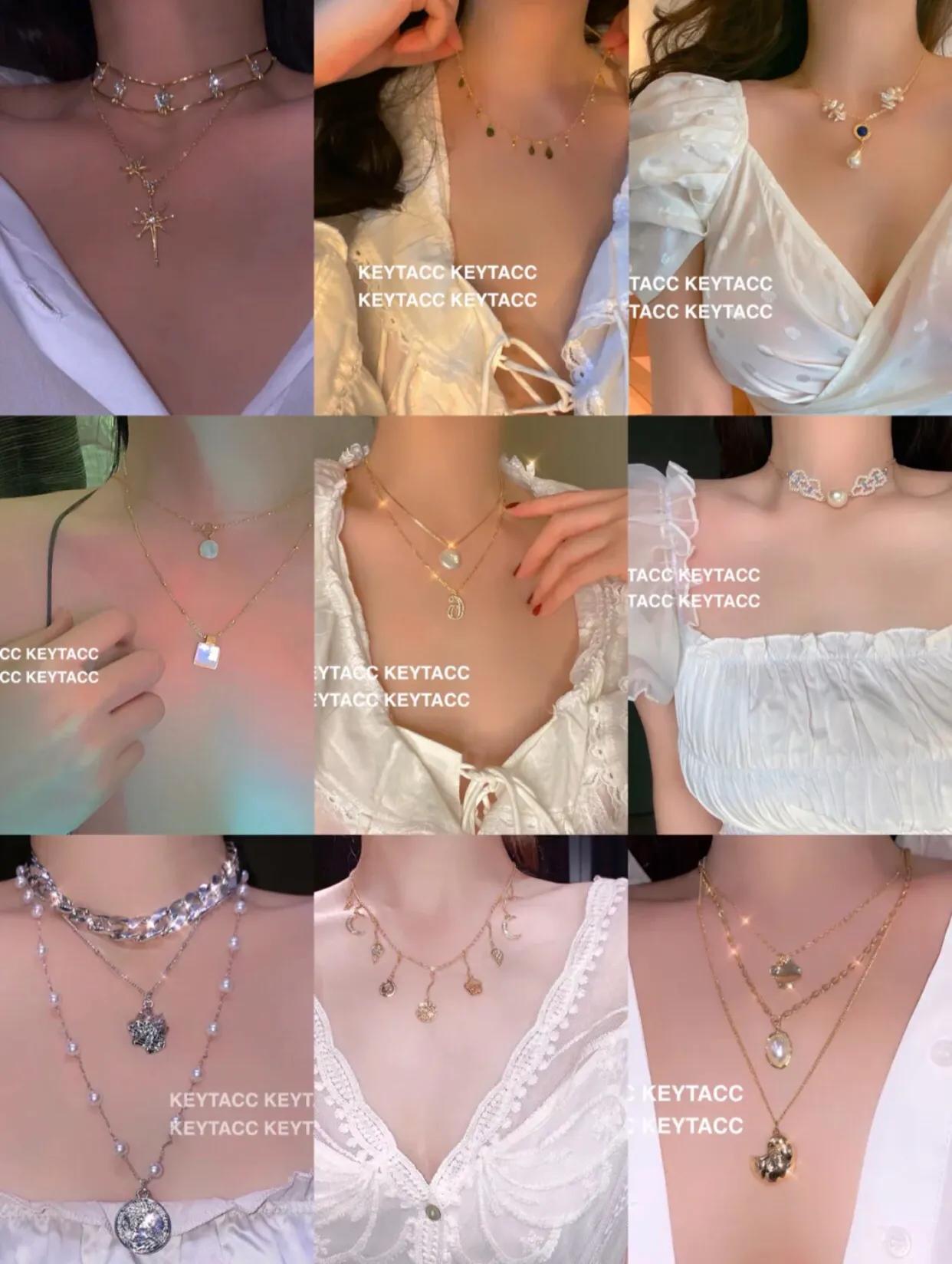 配饰推荐店铺锁骨链,纯银锁骨链女店铺