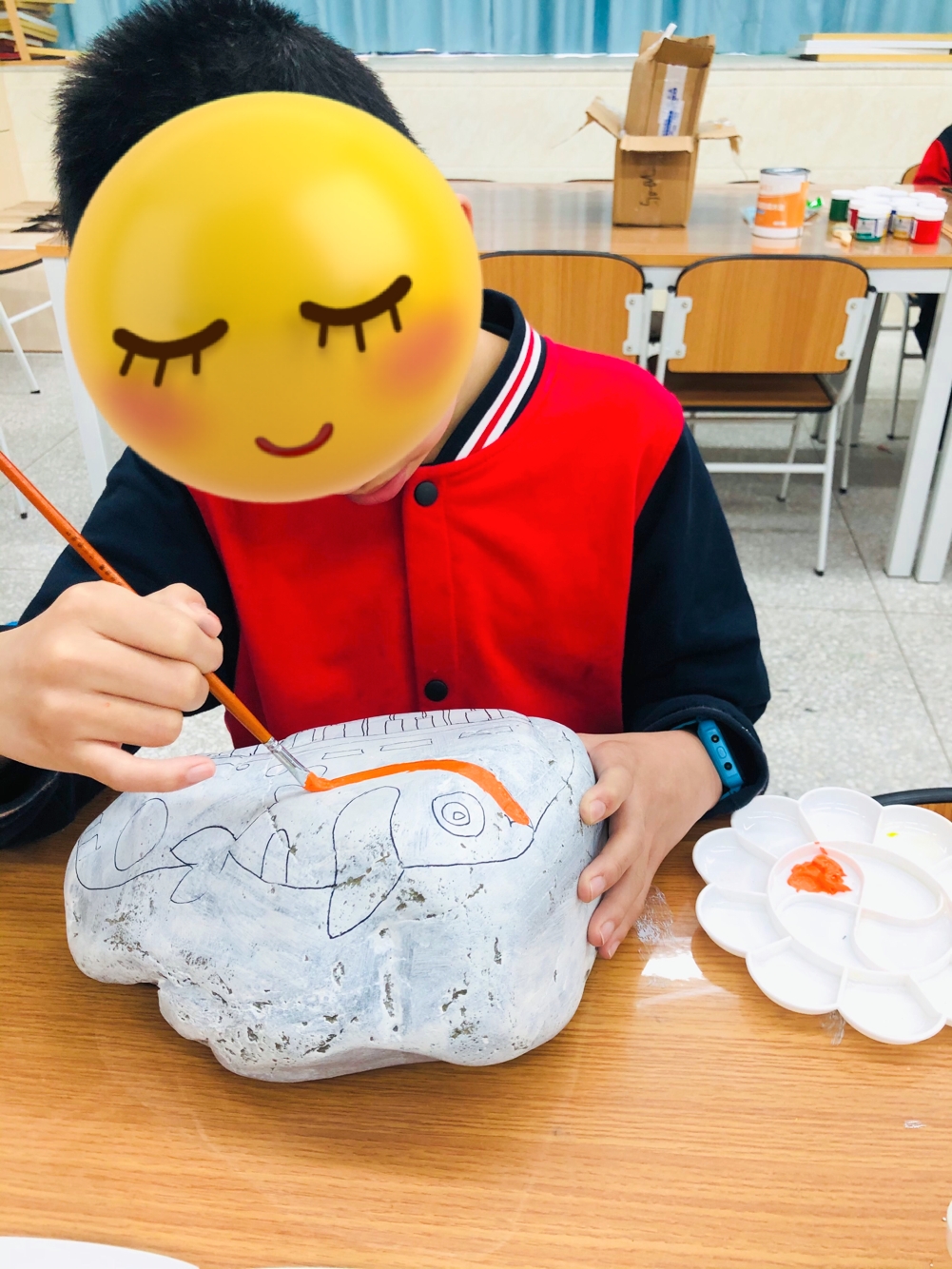 初学石头画作品,捡到的石头该画些什么