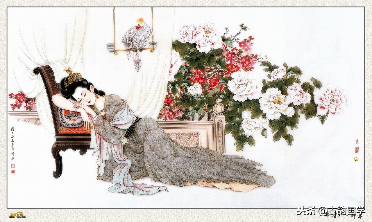 中国古典百美诗画（上）：一位佳丽一首古诗，可谓赏心悦目，收藏