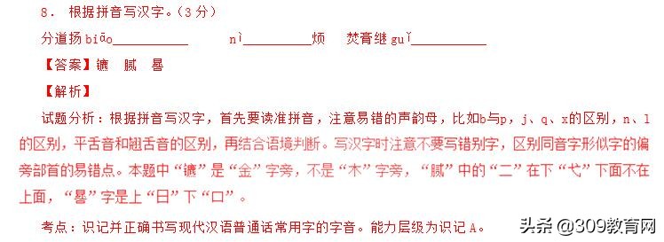 中考语文易错常用字汇总,中考语文必考知识点错别字