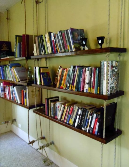 自制墙体书架简单又好用,家用书架设计简易