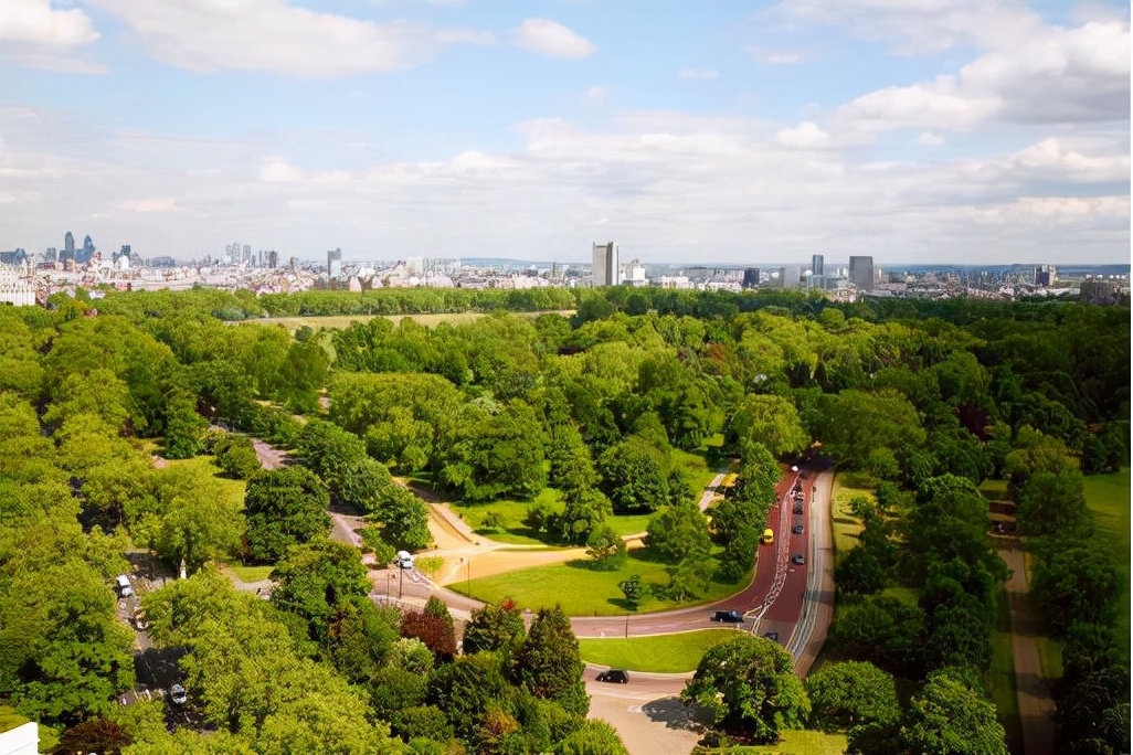 英国海德公园全景图,伦敦海德公园英国最大的皇家公园