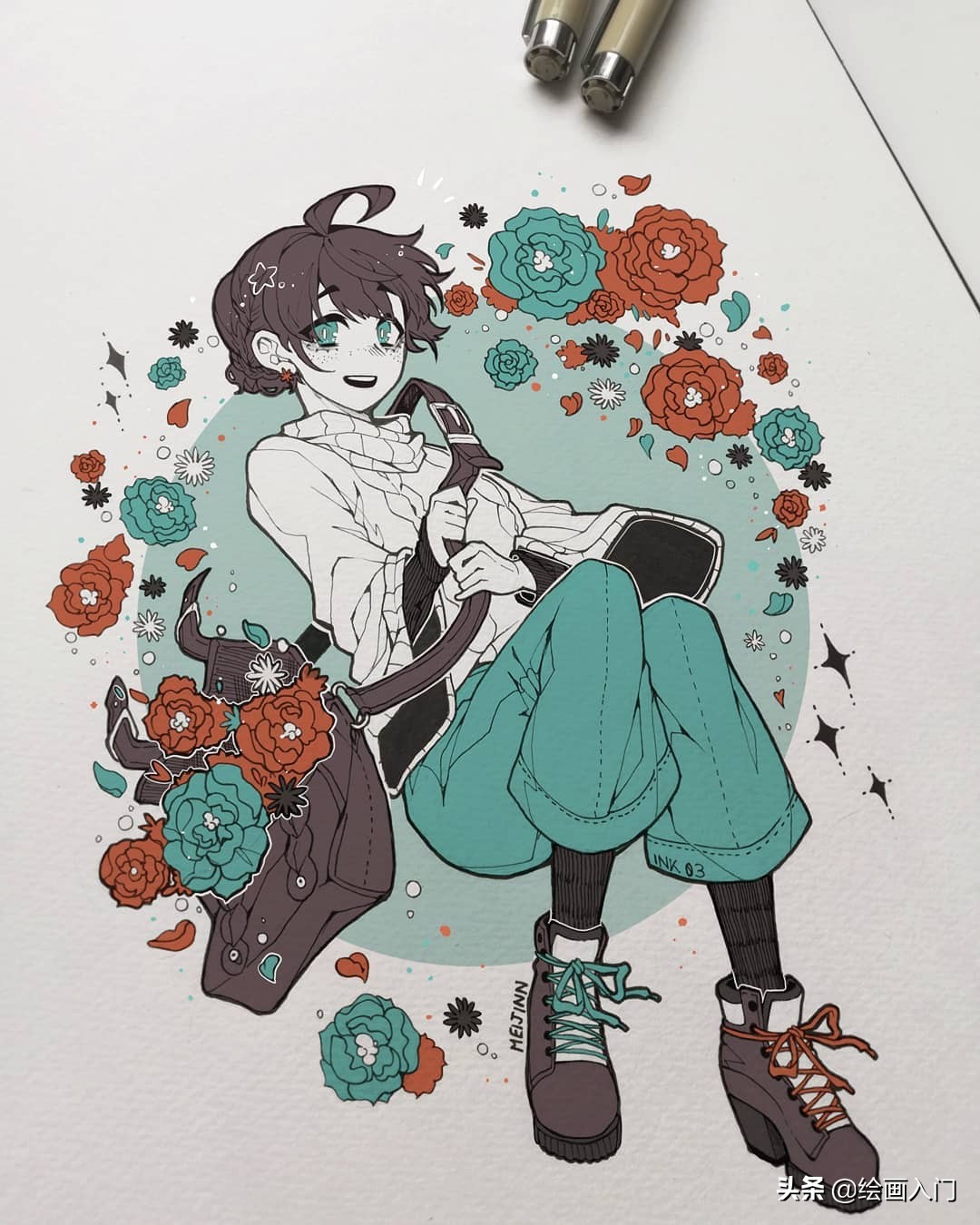 漫画人物手绘马克笔古装,漫画人物绘画作品马克笔