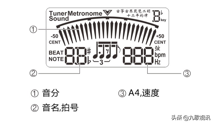 古筝调音mt70,古筝调音视频教程d调