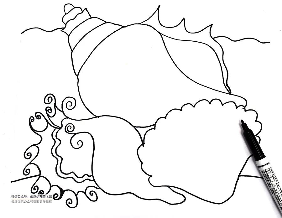 椰树海滩贝壳怎么画,海滩上的贝壳怎么画又简单又好看