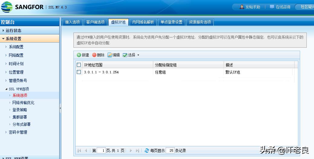 一个SSLVPN远程接入配置案例