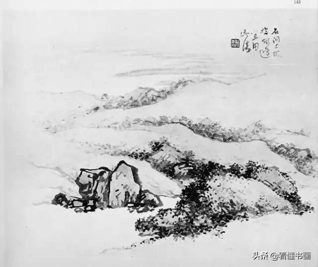 原来画山水画石头这么简单,黎雄才山水画技法