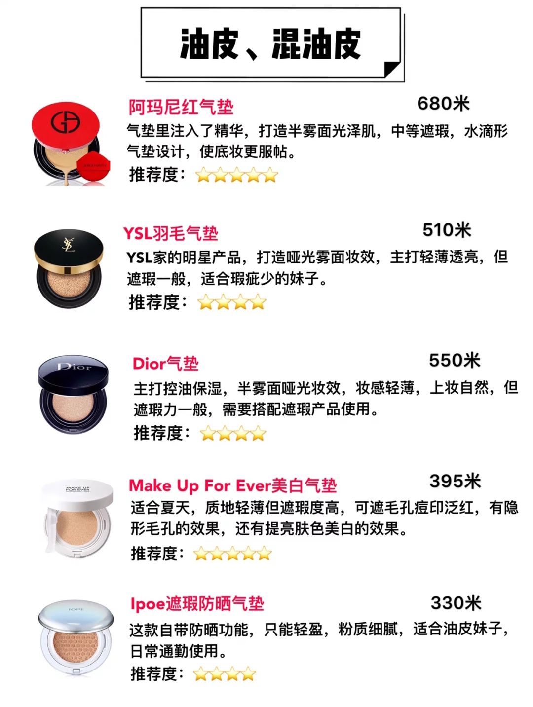 30-40岁气垫,35款热门气垫