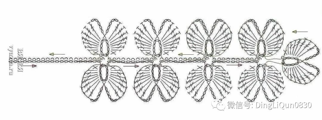 树枝树叶的编织图解,树叶钩针编织教程图解