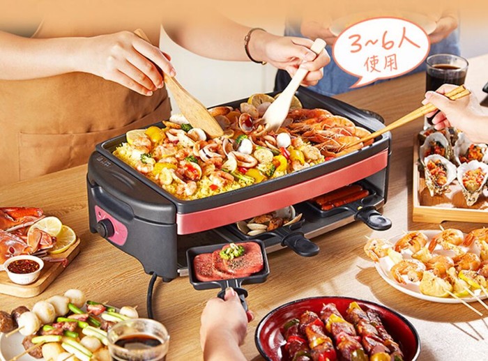 电烧烤炉烤肉烤菜,上烤下煎