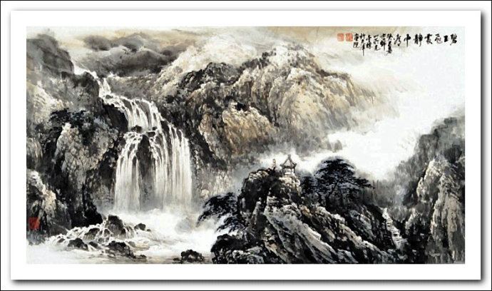 溪山国画山水画,郭金标山水画大全