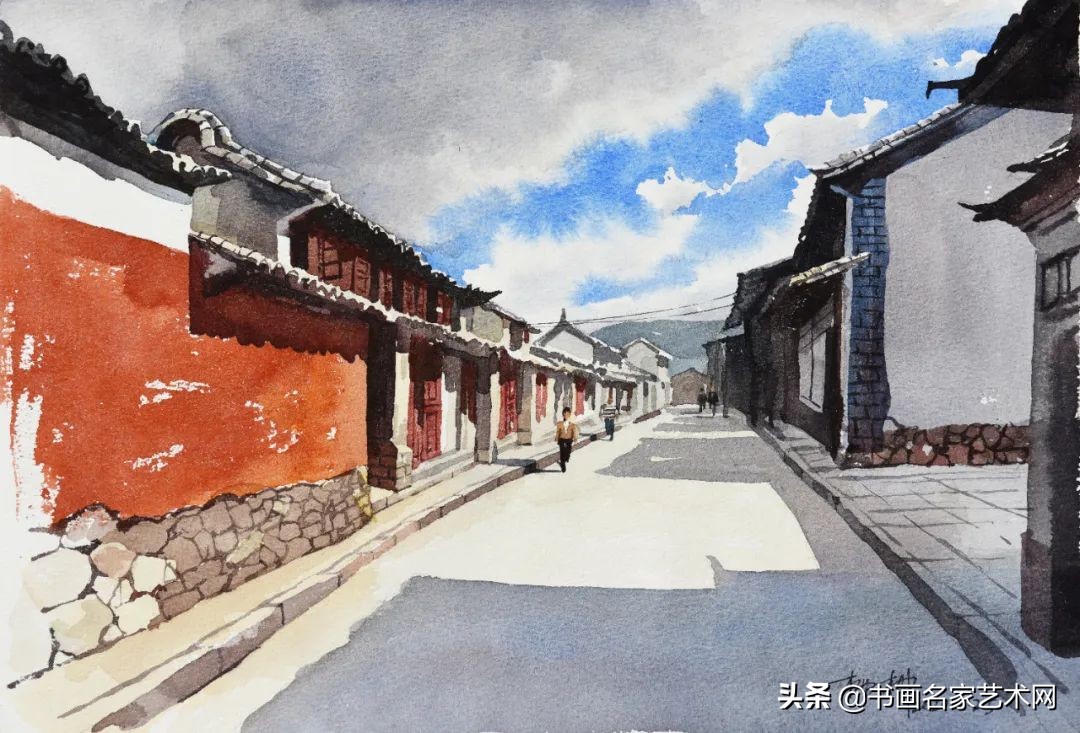 杨柳水彩画教程,关于杨柳的水彩画画作品