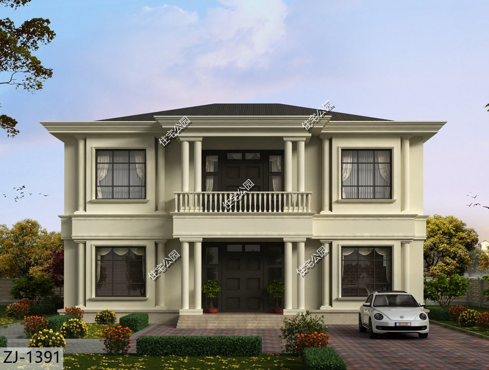 回农村建三栋中式别墅高端有气势,回农村建别墅现代风格